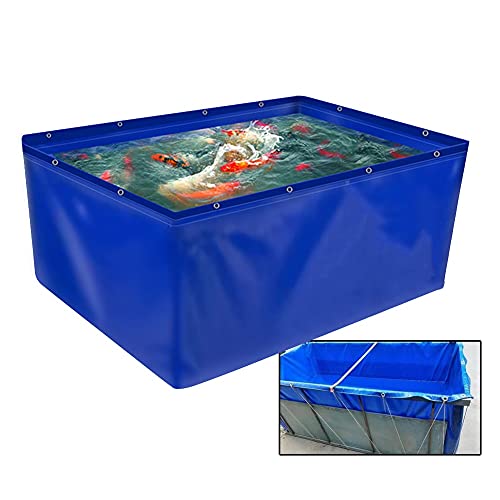 Flexible Teichfolien Nicht Mit Rahmen, 0,45mm Segeltuch Wasserdicht Wasserspeicher-Pool Für Gartenzuchten, Vorläufiger Haltetank Für Salzwasserfische (Farbe : 450gsm, Größe : 12.8x2.95x2.95ft) von Rygcrud