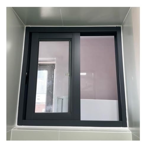 Kellerschiebefenster, Aluminiumrahmen Mit Gehärtetem Glas Und Fliegengitter, Haus Ersatzfenster Lüftung Für Schuppen(71x71cm) von Rygcrud