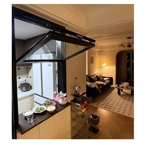 Konzessionsfenster, Auf- Und Abklappfenster, Metallfenster Für Häuser Ersatz – Vertikal Bündig Montierte Servicefenster Für Küche, Schuppenbar, Café(110x80 cm) von Rygcrud