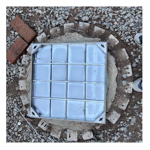 Rygcrud 304 Acciaio INOX Coperchio Per Chiusino E Telaio, Da Incasso Quadrato Coperchio Per Fossa Settica Con Base, Coperchio Invisibile Per Bacino Fognario Per Cortile, Marciapiede(80x80x5 cm) von Rygcrud
