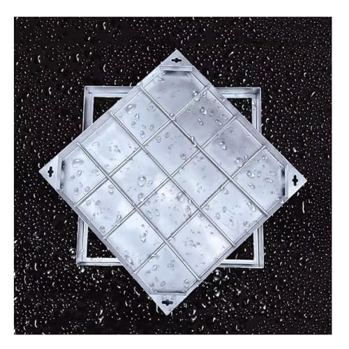 Rygcrud Eingebettet Schachtabdeckung Edelstahl Straßen, Quadratisch Klärgrube Abdeckung Für Außen Gehweg, Mit Hebehaken, Versteckt(30x30x5 cm) von Rygcrud