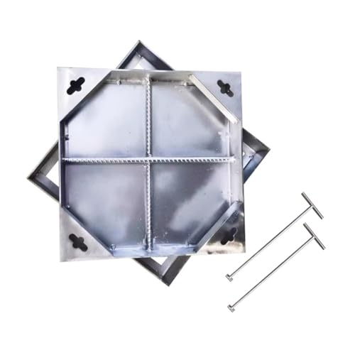 Rygcrud Verdeckter Schachtdeckel Für Klärgruben Einbau, Edelstahl 304 Quadratisch Ersatz Schachtdeckel Für Erdleitungen(30x30x5 cm) von Rygcrud