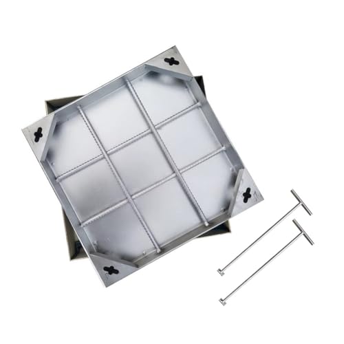 Rygcrud Verdeckter Schachtdeckel Für Klärgruben Einbau, Edelstahl 304 Quadratisch Ersatz Schachtdeckel Für Erdleitungen(40x40x5 cm) von Rygcrud