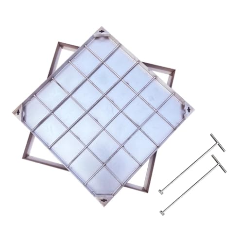 Rygcrud Verdeckter Schachtdeckel Für Klärgruben Einbau, Edelstahl 304 Quadratisch Ersatz Schachtdeckel Für Erdleitungen(80x80x5 cm) von Rygcrud