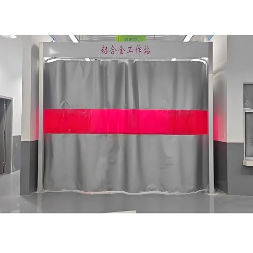 Schweißgitter Mit Sichtfenster, Feuerfester Vorhang Flammhemmende Decken Mit Öse Oben Für Industrie, Lager(2x2.5 m) von Rygcrud