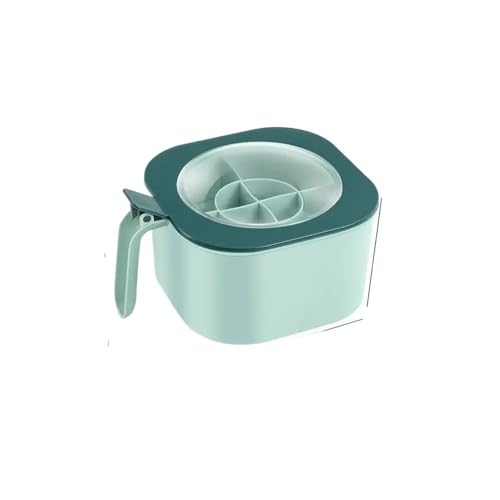 Ryhapm 4-in-1 Gewürzbox mit Löffeln, mehrere Fächer, Kräuter-Gewürzgläser, Töpfe, Gewürzglas, Küche, Gewürzbehälter, Grün von Ryhapm
