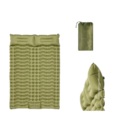 Ryhapm Aufblasbare Isomatte Bett Nylon Einzel-/Doppelschlafmatte Camping mit Aufbewahrungstasche Kit Tragbare Outdoor-Reise-Campingmatte (Doppelbett) von Ryhapm