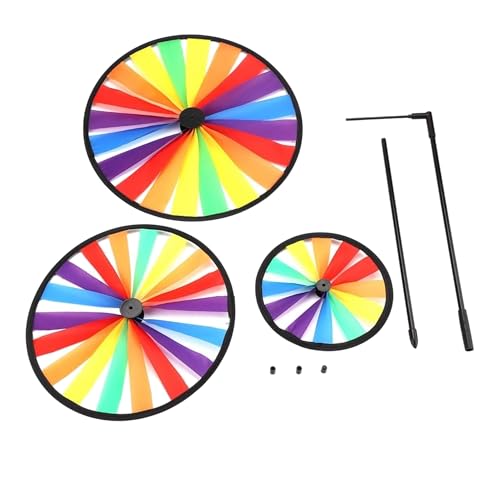 Garden Triple Rainbow Rotating Windmill, Bunte Rotating Outdoor Decoration, Multifunctional Home Decoration, Friendly Environmental Protection Design von RynoPulse