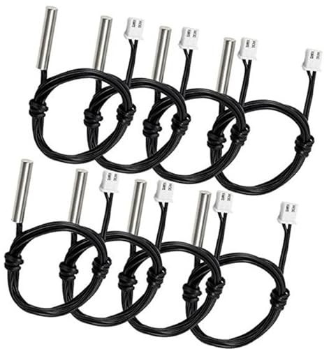 Rynplex 8 Stück NTC Thermistor 10K Ohm, Temperatursensor B3950 1% mit 1m Kabel Digital Thermal, for ARDUINO 3D-Drucker-Temperatursensor von Rynplex