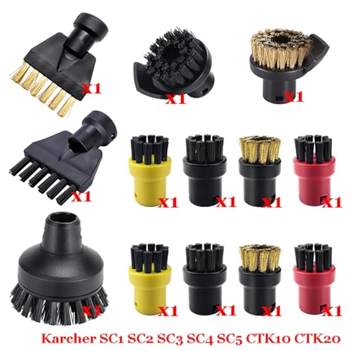Rynplex Dampf Staubsauger Maschine SC1 SC2 SC3 SC4 SC5 SC7 CTK10 CTK20 Teile Pinsel Kopf Leistungsstarke Düse Zubehör Dampfreiniger-Teile(Set-13) von Rynplex