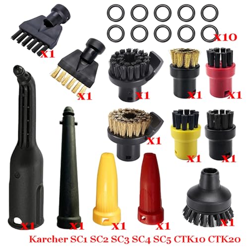 Rynplex Dampf Staubsauger Maschine SC1 SC2 SC3 SC4 SC5 SC7 CTK10 CTK20 Teile Pinsel Kopf Leistungsstarke Düse Zubehör Dampfreiniger-Teile(Set-7) von Rynplex