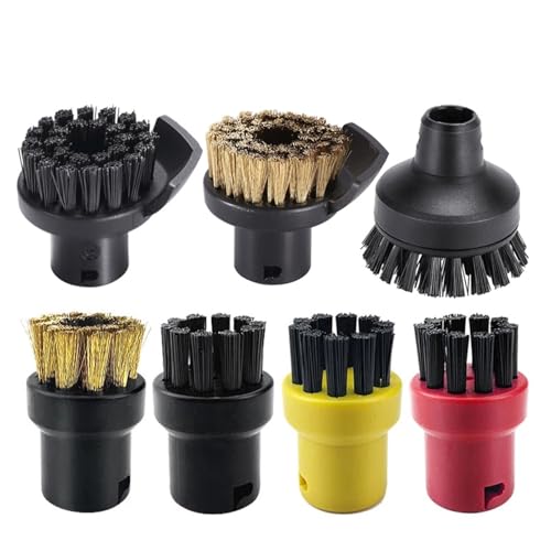Rynplex Rundbürste, Nylonbürste, Bürstenkopf, Kupferbürste for Team Cleaner Machine SC1, SC2, SC3, SC4, SC5, SC7, CTK10, Teile Dampfreinigerteil(2pcs-02) von Rynplex