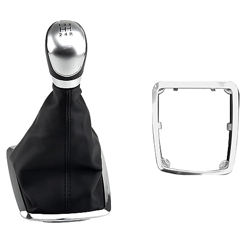 Rynplex for Ford, for Focus, 2, for Mondeo, MK2 2004 2005 2007 2008 2009 2010 2011 Auto-Styling-Schaltknaufhebel Gaitor Shifter Boot Cover Case Auto-Schaltknauf(5 Speed-Silvery-A) von Rynplex