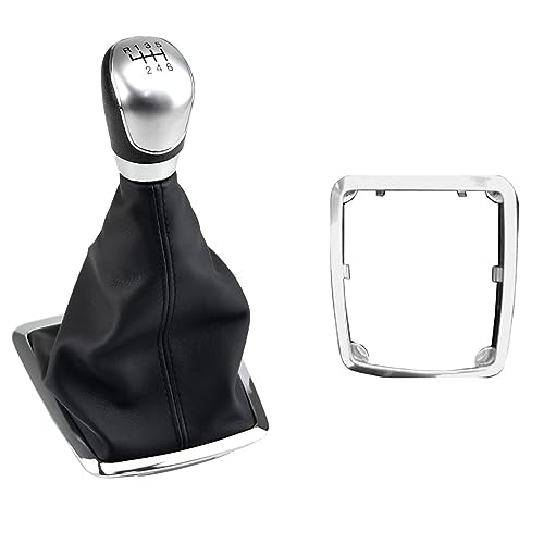 Rynplex for Ford, for Focus, 2, for Mondeo, MK2 2004 2005 2007 2008 2009 2010 2011 Auto-Styling-Schaltknaufhebel Gaitor Shifter Boot Cover Case Auto-Schaltknauf(6 Speed-Silvery-A) von Rynplex