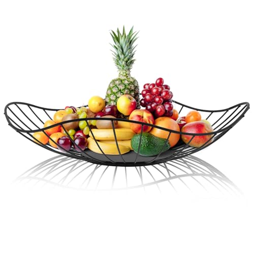 Rynvarl 1er Set Obstkorb Metall Schwarz – Moderner Früchtekorb Deko für Küche & Esstisch, Atmungsaktiver Drahtkorb für Obst & Gemüse, Ovaler Fruchtkorb Schwarz 29.5×11.5×6.5cm Rynvarl 1er Set Obstkorb Metall Schwarz – Moderner Früchtekorb Deko für Küche & Esstisch, Atmungsaktiver Drahtkorb für Obst & Gemüse, Ovaler Fruchtkorb Schwarz 29.5×11.5×6.5cm von Rynvarl