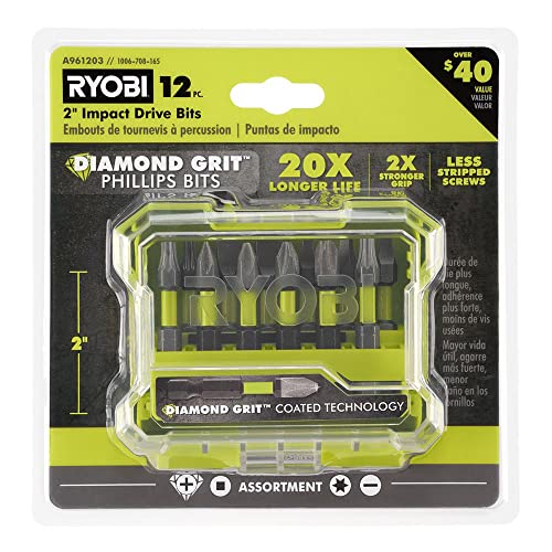 12 Stück 5,1 cm Diamant-Körnung Schlagschrauber-Bits von RYOBI