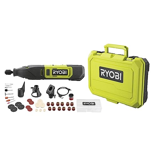 RYOBI 12V Akku-Rotationswerkzeug RRT12-120BA335 (35 teiliges Zubehör, Drehzahlregelung 5.000-35.000 U/min, Eingebaute 12V Lithium-Batterie) von Ryobi