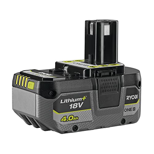 RYOBI 18 V Akku RB1840X (4,0 Ah Lithium+ Akku, Lithium+ Akkutechnologie setzt Maßstäbe für Laufzeit, Leistung und Lebensdauer, Akku-Ladestandsanzeige, Einzelzellenüberwachung, Überlastschutz) von Ryobi