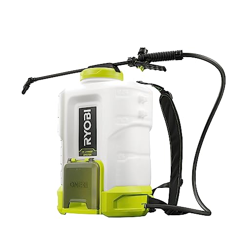 RYOBI 18 V ONE+ Akku-Drucksprüher RY18BPSB-0 (mit Tragegeschirr, 88 l/h Durchflussmenge, Einstellbarer Druck 3-6 Bar, ohne Akku und Ladegerät) von Ryobi