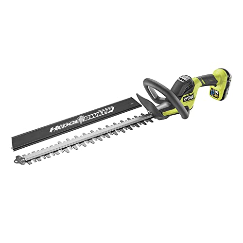 RYOBI 18 V ONE+ Akku-Heckenschere RY18HT50A-120 (Schnittgeschwindigkeit 1350 U/min, Messerlänge 50 cm, 24 mm Messerabstand, inkl. 1x 2,0Ah Akku & Ladegerät im Karton) von Ryobi