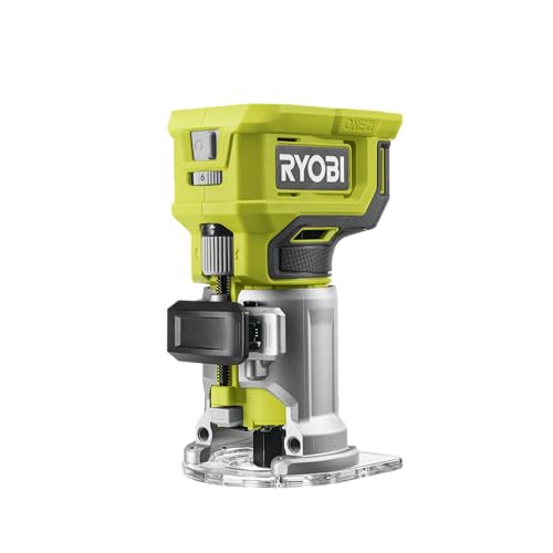 RYOBI 18 V ONE+ Akku-Kantenfräser RTR18-0 (mit 6 Geschwindigkeitsstufen, Max. Spanndurchmesser 6 & 6.35mm, ohne Akku und Ladegerät) von Ryobi