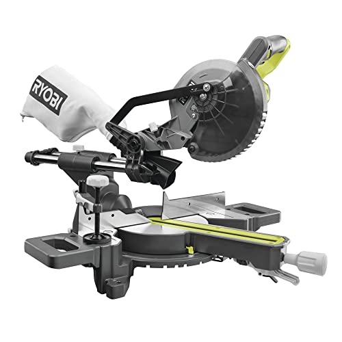 RYOBI 18 V ONE+ Akku-Kapp-/Gehrungssäge RMS18190-0 (Sägeblattdurchmesser 190mm, Bohrungsdurchmesser 30mm, Leerlaufdrehzahl 3600min⁻¹, Max. Gehrungswinkel links/rechts 47°/47°, ohne Akku & Ladegerät) von Ryobi