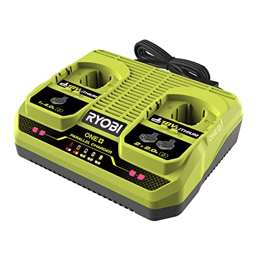 RYOBI 18 V ONE+ Duo-Akku-Ladegerät RC18240 (mit Überlastungsschutz und Ladezustandsanzeige, ohne Akku) von Ryobi