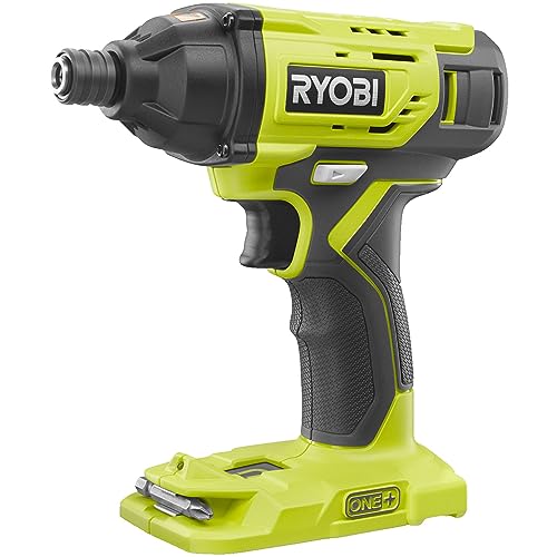 RYOBI 18 V ONE+ Akku-Schlagschrauber R18ID2-0 (max. Drehmoment 200 Nm, 1/4" Hex-Aufnahme, Schlagzahl 0-3.600 min-1, LED-Beleuchtung, inkl. Schlagbits, Vierkant-Adapter, ohne Akku & Ladegerät) von Ryobi