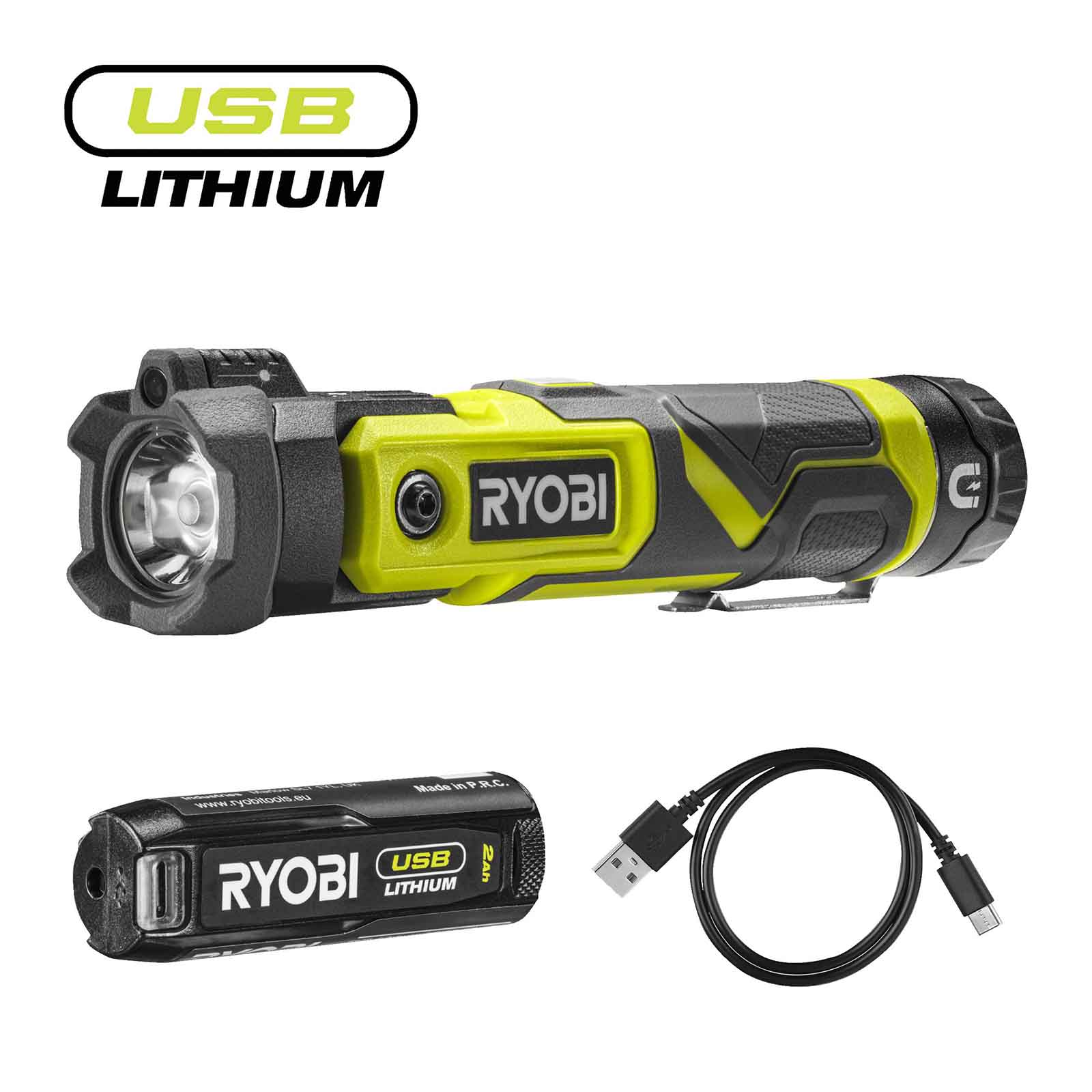 RYOBI Akku-Taschenlampe RLP4-120G 4V 2Ah Arbeitsleuchte Werkstattlampe 640 lumen von Ryobi