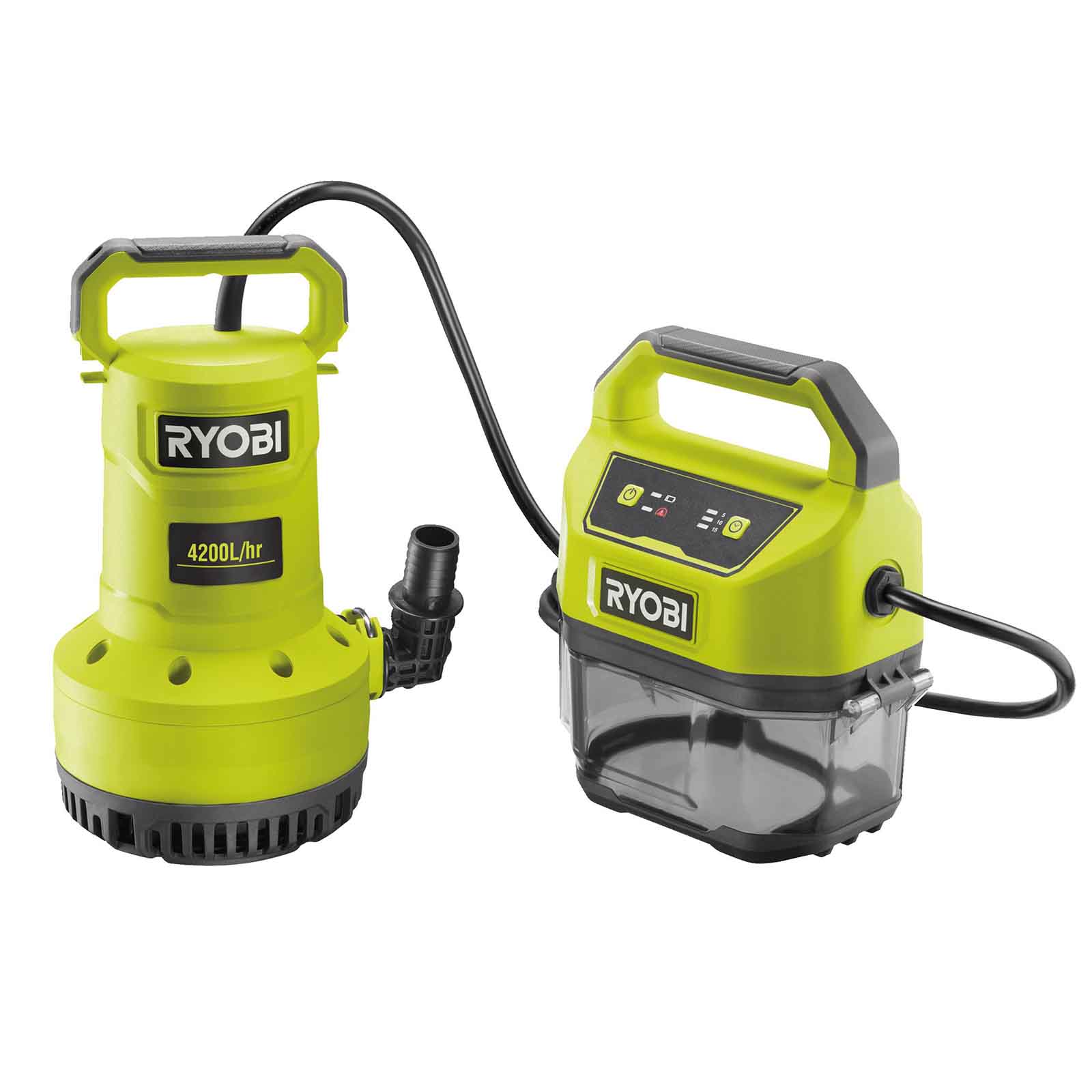 RYOBI Akku-Tauchpumpe RY18SPA-0 18V 4.200 l/h, Pumpe für Klar- und Schmutzwasser von Ryobi