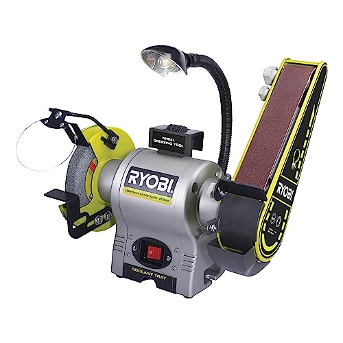 RYOBI Stand-Bandschleifer RBGL650G (250 W, 2.850 (min-1), 150 x 20mm Schleifscheibe, 60iger Körnung) von RYOBI