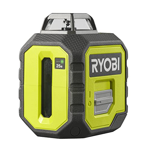 RYOBI batteriebetriebener 360˚ Laser RB360GLL (25 m, Selbstnivellierung 4°, Laserwellenlänge 520nm± 10nm, grün) von Ryobi
