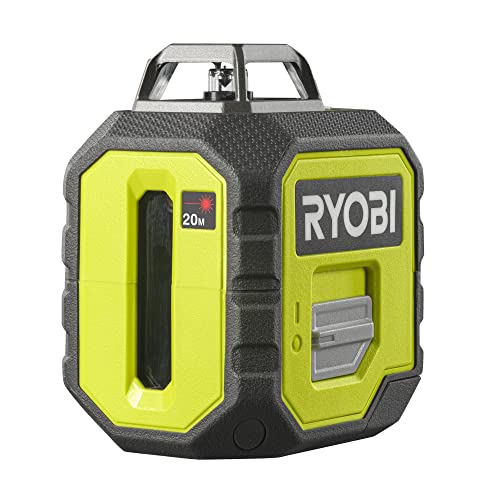 RYOBI batteriebetriebener 360˚ Laser RB360RLL (20 m, Selbstnivellierung 4°, Laserwellenlänge 635nm± 10nm, rot) von Ryobi