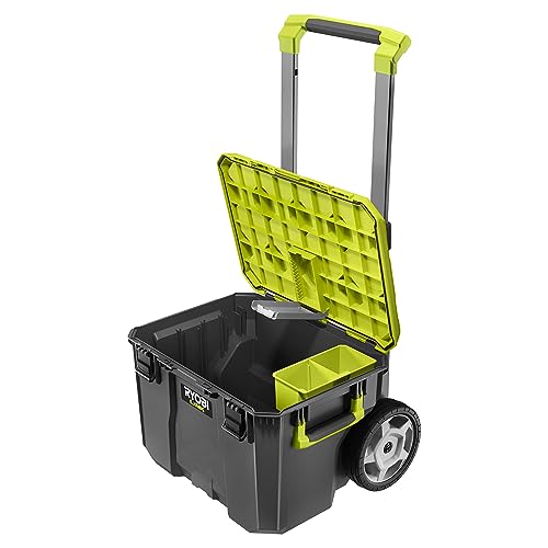 RYOBI LINK Aufbewahrungsbox RSL201 Werkzeugbox inkl. Trolley (bis zu 90 kg Tragfähigkeit, Wasserdicht nach IP65) von Ryobi