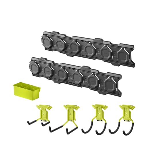 RYOBI LINK Starter-Set RSLWPK-7PC, 7-teilig, für Elektrowerkzeuge, inkl. Wandträger, Aufhängehaken und Kleinteileorganizer von Ryobi