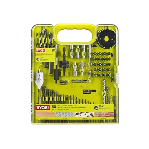 RYOBI RAKDD60 Set mit 60 Teilen zum Bohren und Schrauben von Ryobi