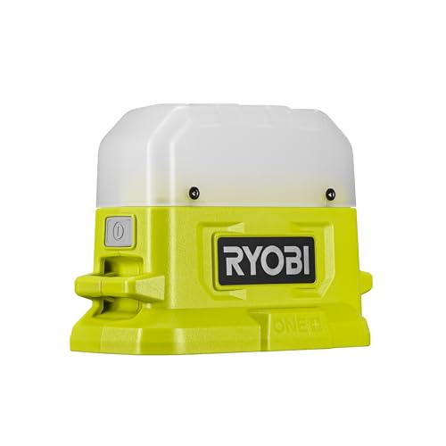 RYOBI 18 V ONE+ Akku-LED-Leuchte RLC18-0 (kompakt, Lichtstärke 3-fach verstellbar 40/200/500, ohne Akku und Ladegerät), Grün von Ryobi