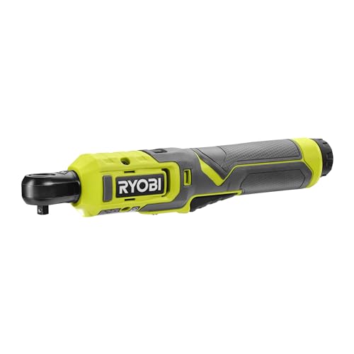 RYOBI 4 V USB-LITHIUM Akku-Ratschenschrauber RR14W4-0, 1/4 Zoll Vierkantaufnahme, ohne Akku und Ladegerät von RYOBI