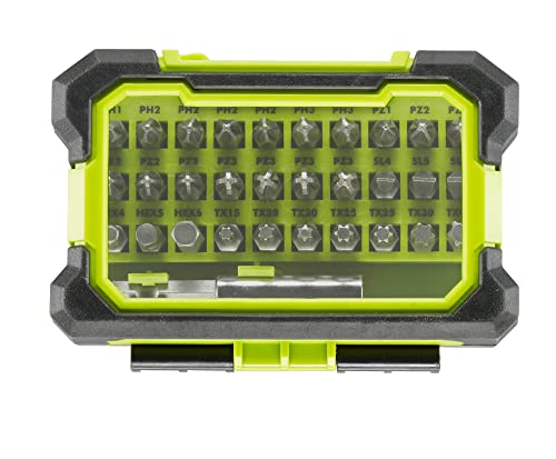 RYOBI Bit-Set 31-tlg. RAK31MSDI (Phillips-, Pozidrive-, Hexagon-, Torx-Bit, magnetische Spitze, Magnetbithalter 60mm mit Quick Lock) von Ryobi