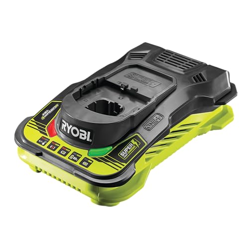 RYOBI 18 V ONE+ Akku-Schnellladegerät RC18150 (Ladestrom 5,0 A, kompatibel mit allen RYOBI 18 V ONE+ Akkus, geliefert im Karton) von Ryobi