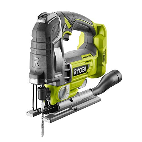 RYOBI 18 V ONE+ Brushless Akku-Stichsäge R18JS7-0 (Hublänge 25 mm, Schnitttiefe 135/10/10 mm Holz/Stein/Metall, 4-Stufen-Pendelhub, Leerlaufdrehzahl 800-3.500 min-1, ohne Akku und Ladegerät) von Ryobi