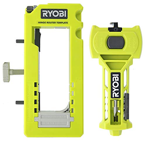 Ryobi A99HT3 Türscharnier-Einbausatz/Mörtelschablone, gebündelt mit Ryobi A99LM2 Türriegel für präzises Meißeln und Ritzen (1) von Ryobi