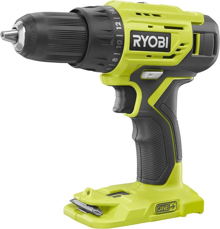 Ryobi Akku-Bohrschrauber Akkuschrauber ONE+ R18DD4-0, 18 V, (Einzelprodukt), Bohrschrauber 13 mm Schnellspannbohrfutter LED Licht 50 Nm Drehmoment von Ryobi