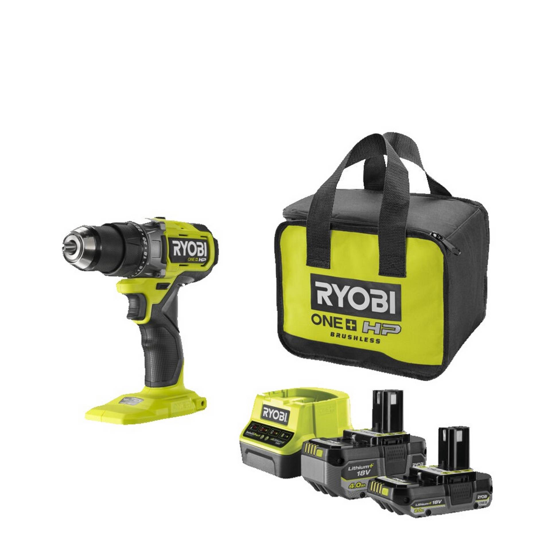Ryobi Akku-Bohrschrauber 'ONE+ HP RDD18X-242S' 18 V inkl. 2 Akkus (2 Ah/4 Ah) und Ladegerät Ryobi Akku-Bohrschrauber 'ONE+ HP RDD18X-242S' 18 V inkl. 2 Akkus (2 Ah/4 Ah) und Ladegerät von Ryobi