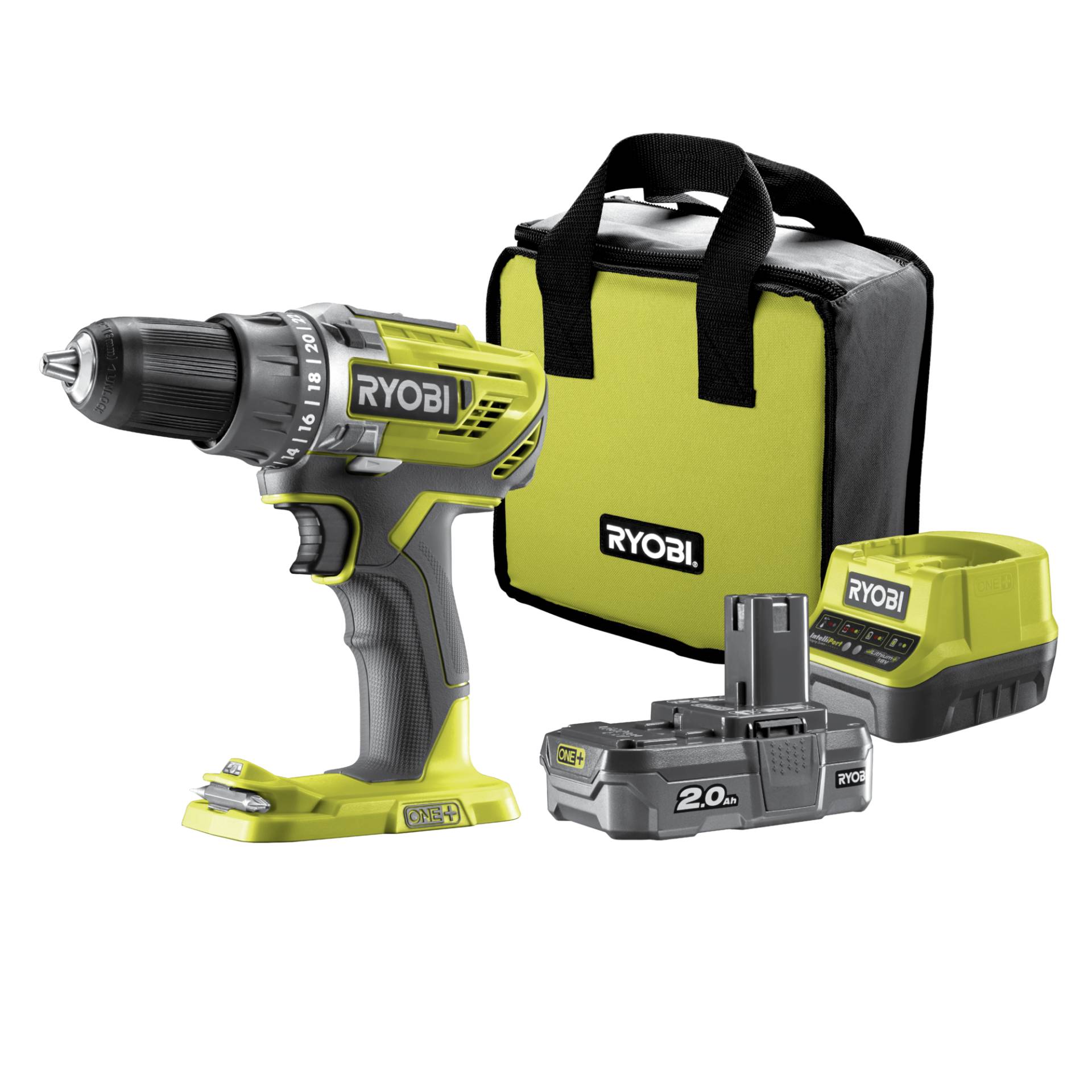 Ryobi Akku-Bohrschrauber 'ONE+ R18DD3-120S' 18 V inkl. Akku und Schnellladegerät Ryobi Akku-Bohrschrauber 'ONE+ R18DD3-120S' 18 V inkl. Akku und Schnellladegerät von Ryobi