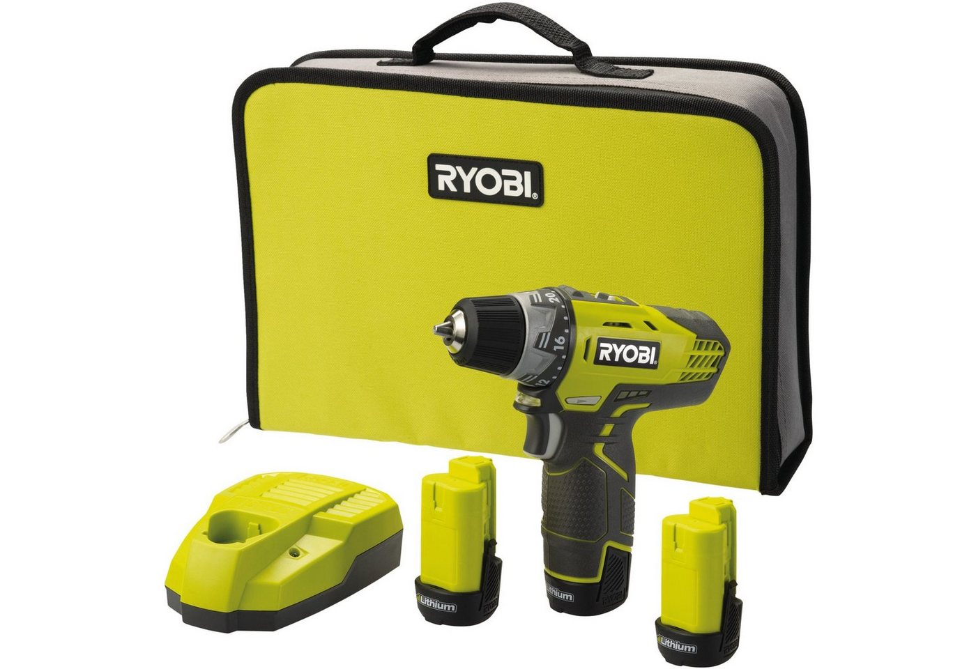 Ryobi Akku-Bohrschrauber Akku-Kompaktschrauber R12DD-220S, 12Volt von Ryobi