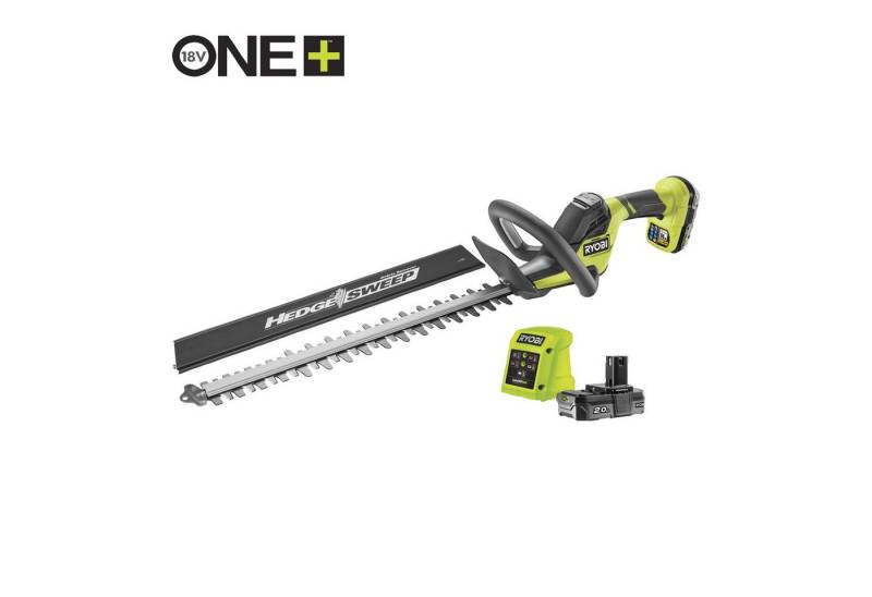 Ryobi Akku-Heckenschere Akku-Heckenschrer 50cm 18V One+, 50cm Schnittlänge inkl. Hedge Sweep Aufsatz von Ryobi