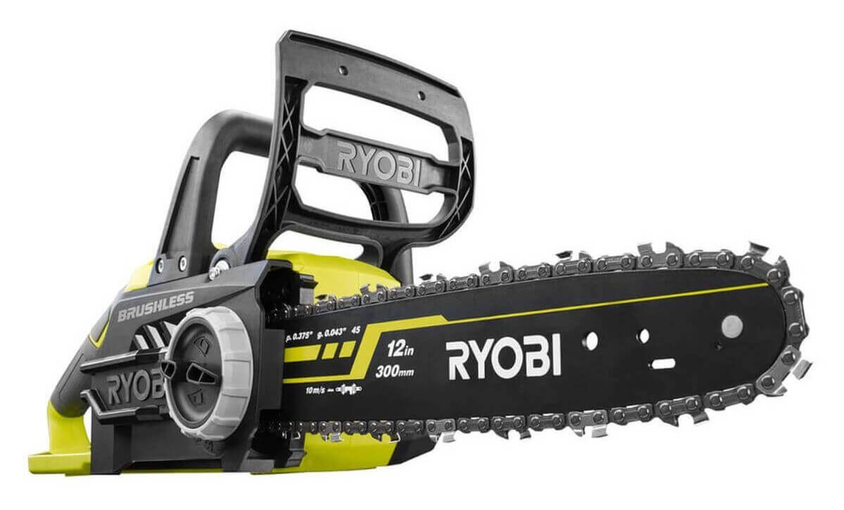 Ryobi Akku-Kettensäge ONE+ 18 V, OCS1830, Akku-Kettensäge, 30 cm, ohne Akku und Ladegerät, Bürstenloser Motor, Zweithandgriff, Kettenbremse, Kettenschmierung von Ryobi