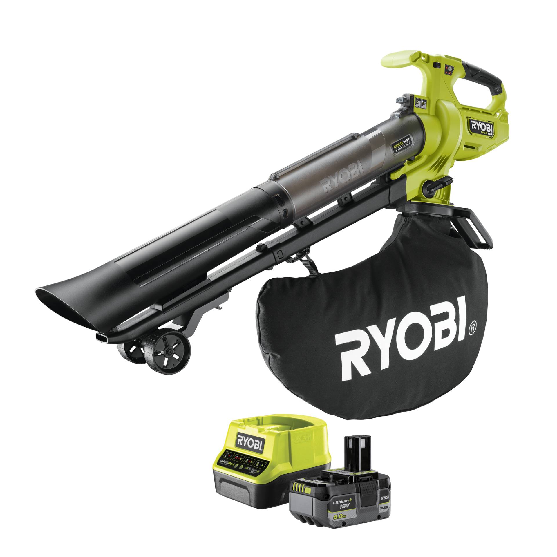 Ryobi Akku-Laubsauger 'ONE+ HP Brushless RY18BVXA-150' mit Akku und Ladegerät Ryobi Akku-Laubsauger 'ONE+ HP Brushless RY18BVXA-150' mit Akku und Ladegerät von Ryobi