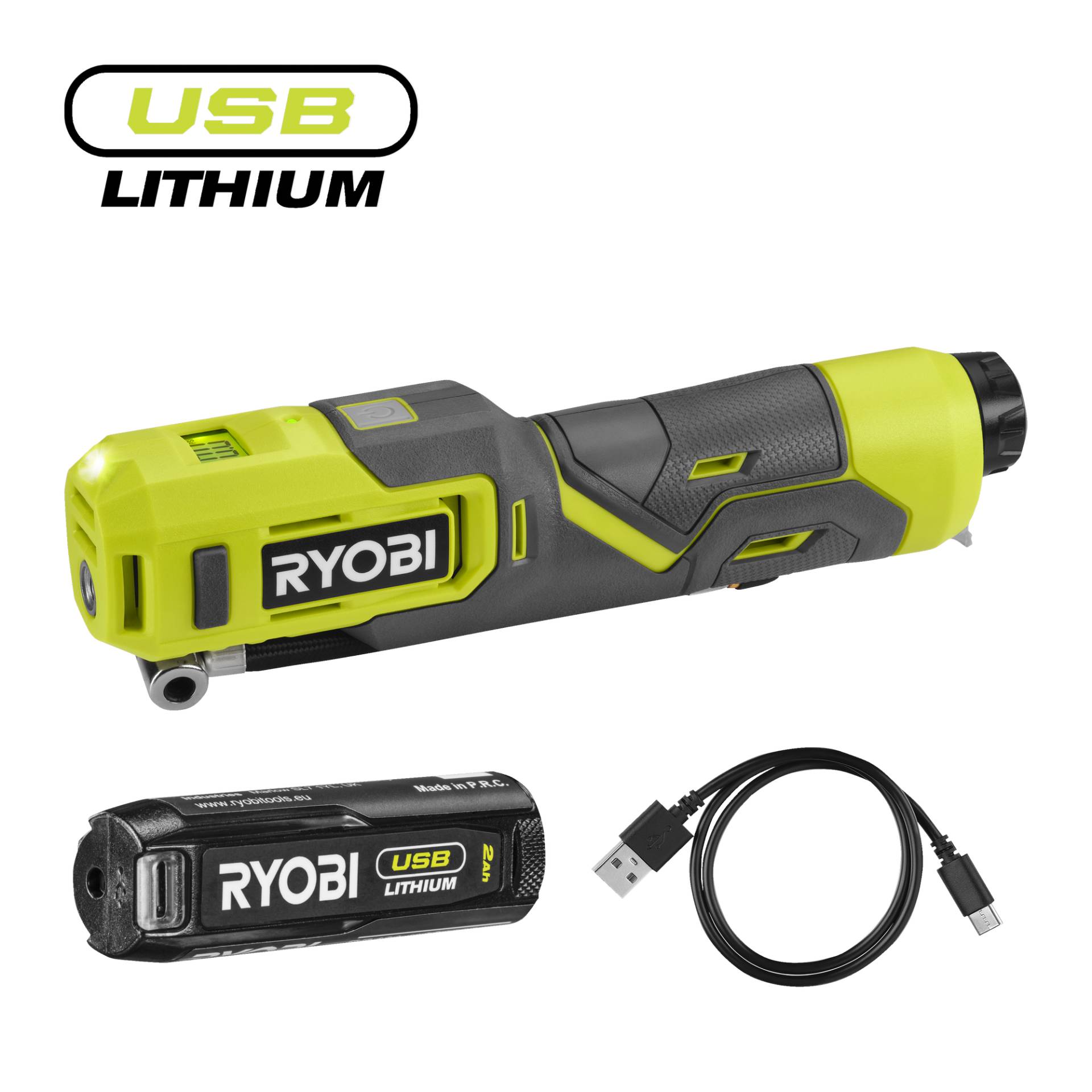 Ryobi Akku-Mini-Kompressor 'USB-Lithium' 4 V mit Akku und Ladekabel Ryobi Akku-Mini-Kompressor 'USB-Lithium' 4 V mit Akku und Ladekabel von Ryobi